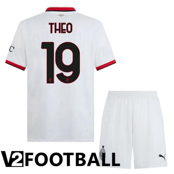 AC Milan (THEO 19) Kids Away Soccer Shirt White 2024/2025