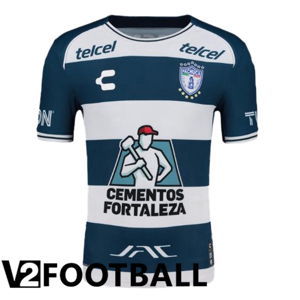 CF Pachuca Home Soccer Shirt White Blue 2024/2025