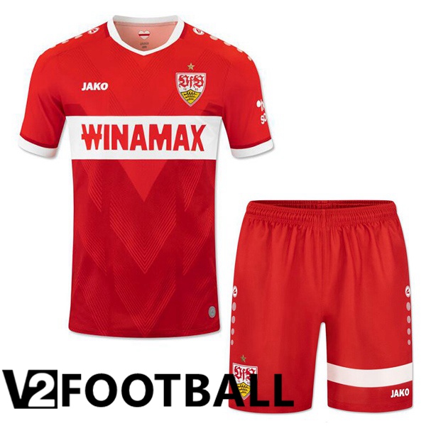 VfB Stuttgart Kids Away Soccer Shirt Red 2024/2025