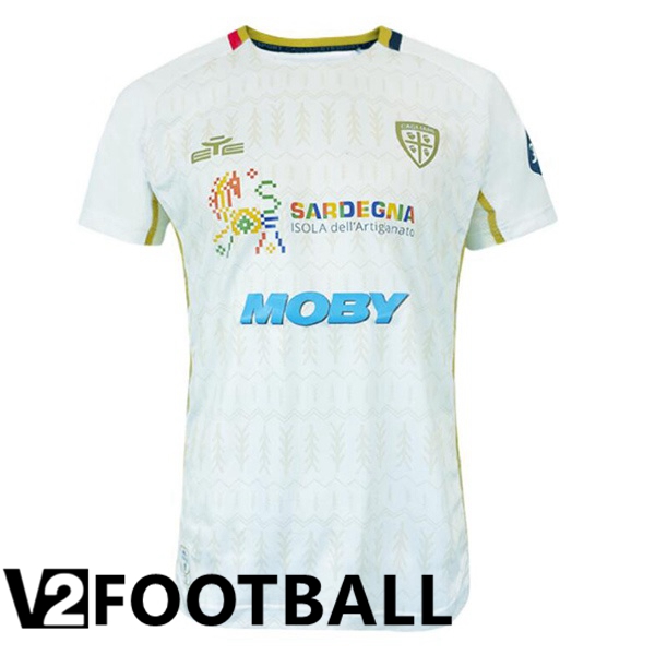 Cagliari Calcio Away Soccer Shirt White 2024/2025