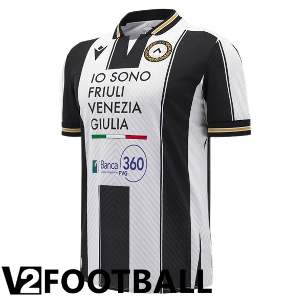 Udinese Calcio Home Soccer Shirt White Black 2024/2025