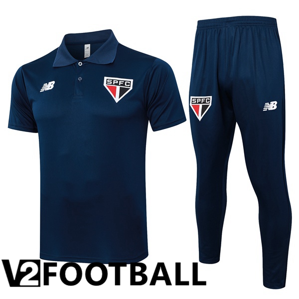 Sao Paulo FC Soccer Polo + Training Pants Blue Royal 2024/2025