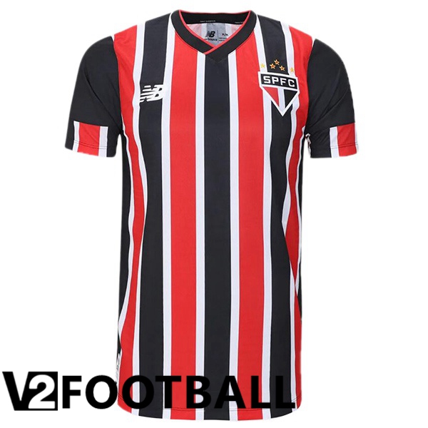 Sao Paulo FC Away Soccer Shirt Black Red 2024/2025