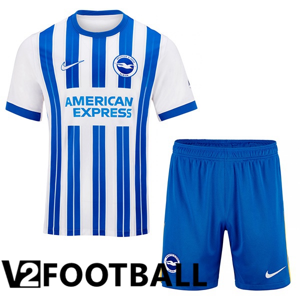 FC Brighton Kids Home Soccer Shirt Blue White 2024/2025