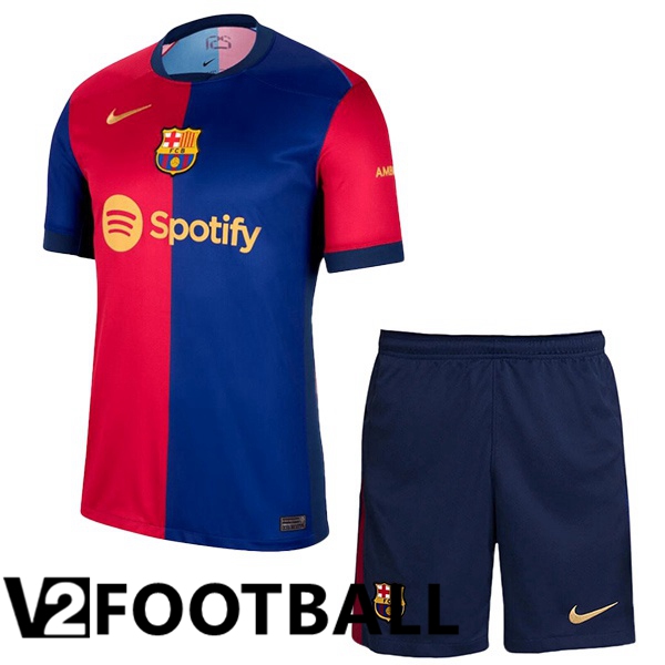 FC Barcelona Kids Spotify Home Soccer Shirt Blue Red 2024/2025