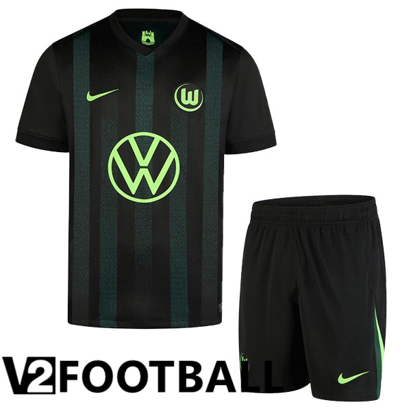 Vfl Wolfsburg Kids Away Soccer Shirt Black 2024/2025