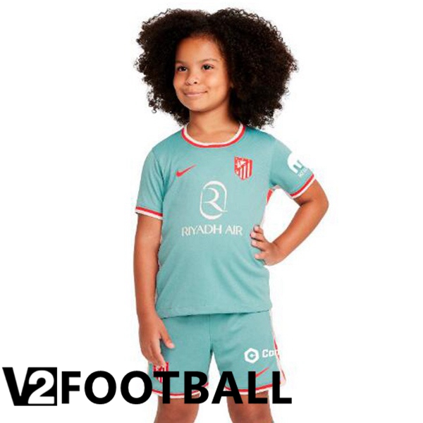 Atletico Madrid Kids Away Soccer Shirt Green 2024/2025