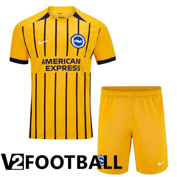 FC Brighton Kids Away Soccer Shirt Yellow 2024/2025