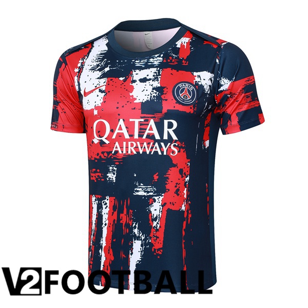 Paris PSG Training T Shirt Blue Royal Red 2024/2025