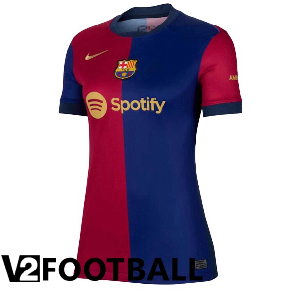 FC Barcelona Women Home Soccer Shirt Spotify Blue Red 2024/2025