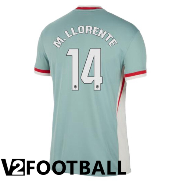 Atletico Madrid (M. LLORENTE 14) Away Soccer Shirt Green 2024/2025