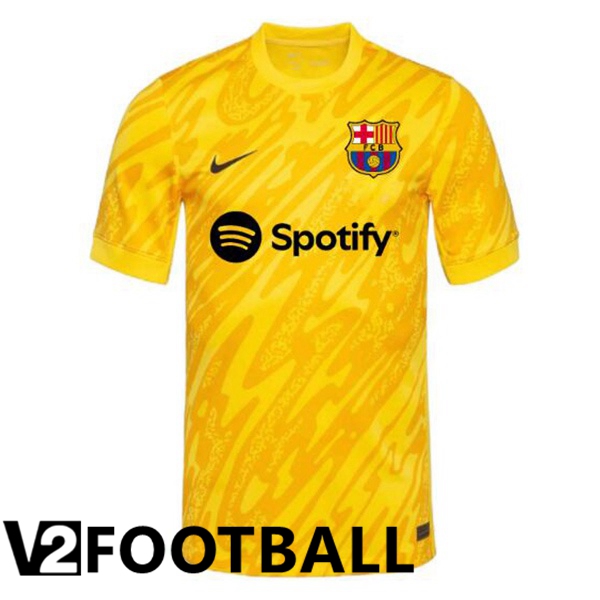 FC Barcelona Goalkeeper Soccer Shirt Spotify Yellow 2024/2025