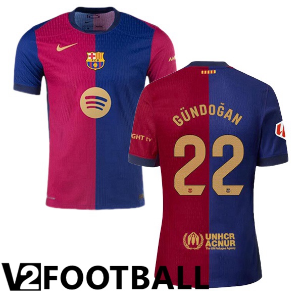 FC Barcelona (GÜNDOĞAN 22) Home Soccer Shirt Blue Red 2024/2025