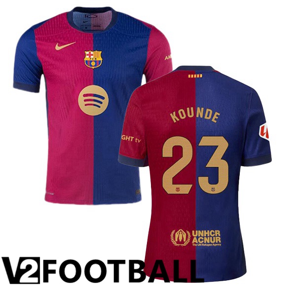 FC Barcelona (KOUNDE 23) Home Soccer Shirt Blue Red 2024/2025