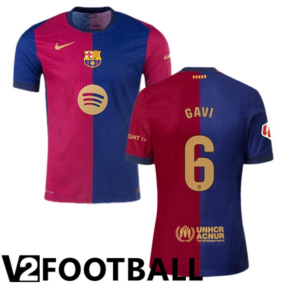 FC Barcelona (GAVI 6) Home Soccer Shirt Blue Red 2024/2025