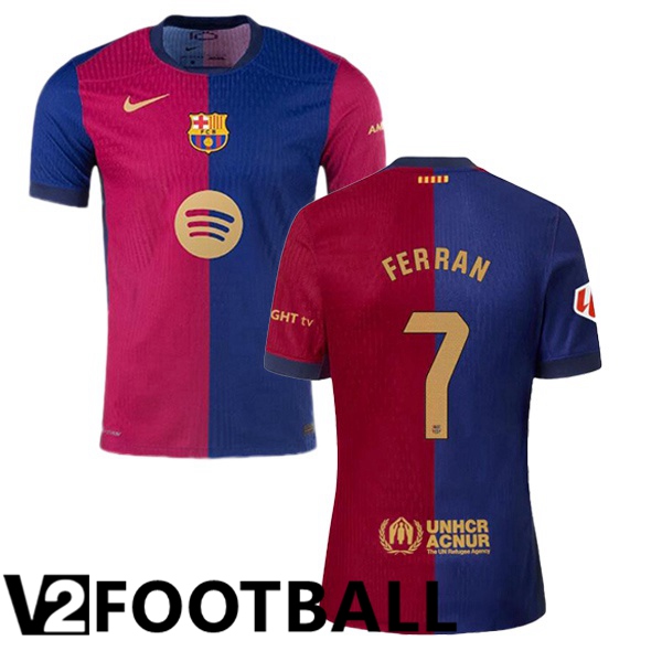 FC Barcelona (FERRAN 7) Home Soccer Shirt Blue Red 2024/2025