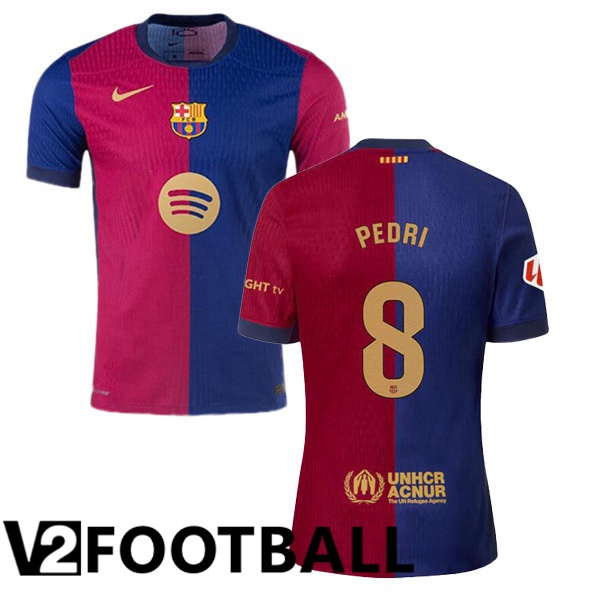 FC Barcelona (PEDRI 8) Home Soccer Shirt Blue Red 2024/2025