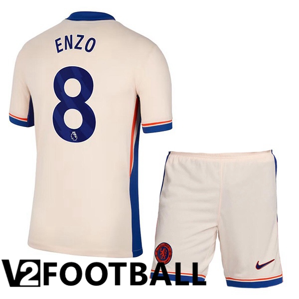 FC Chelsea (Enzo 8) Kids Away Soccer Shirt Yellow 2024/2025