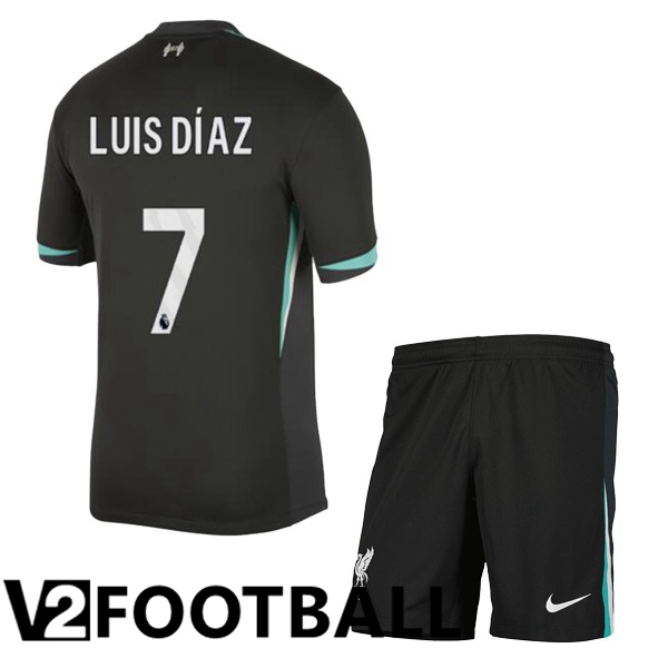 FC Liverpool (LUIS DÍAZ 7) Kids Away Soccer Shirt Black 2024/2025