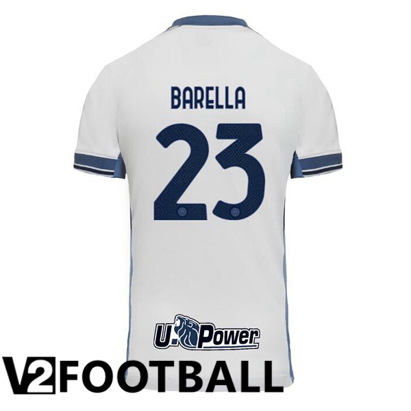 Inter Milan (BARELLA 23) Away Soccer Shirt White 2024/2025