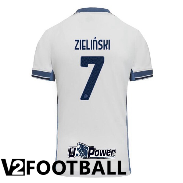 Inter Milan (ZIELIŃSKI 7) Away Soccer Shirt White 2024/2025