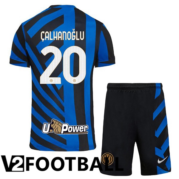 Inter Milan (ÇALHANOĞLU 20) Kids Home Soccer Shirt Blue 2024/2025