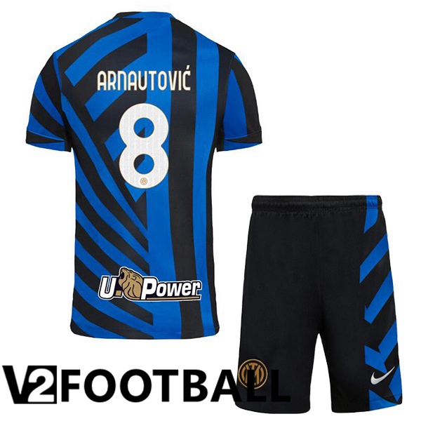 Inter Milan (ARNAUTOVIĆ 8) Kids Home Soccer Shirt Blue 2024/2025