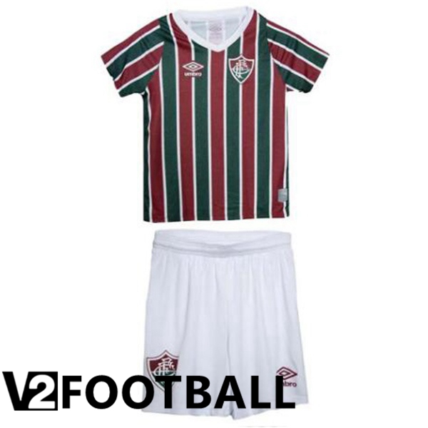 Fluminense Kids Home Soccer Shirt Red Green 2024/2025