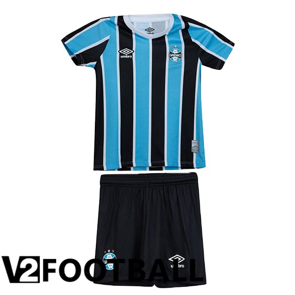 Gremio Kids Home Soccer Shirt Black Blue 2024/2025