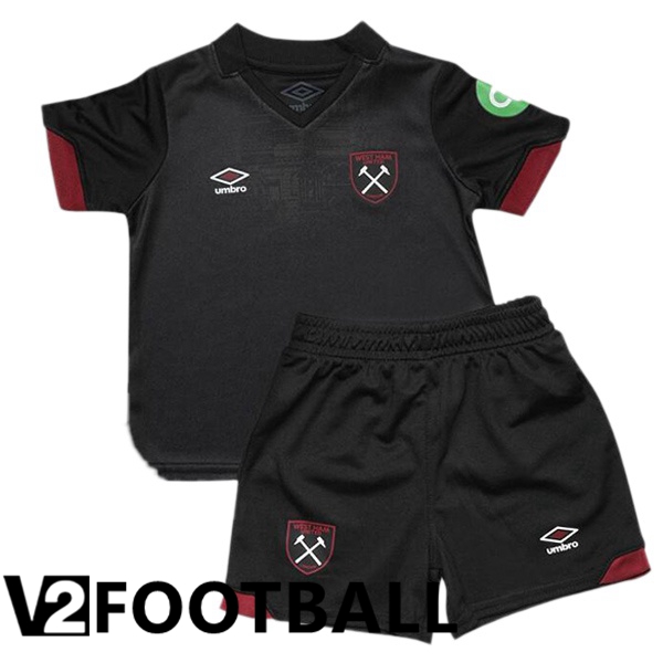 West Ham United Kids Away Soccer Shirt Black 2024/2025