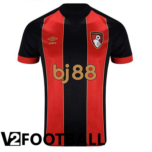 AFC Bournemouth Home Soccer Shirt Black Red 2024/2025