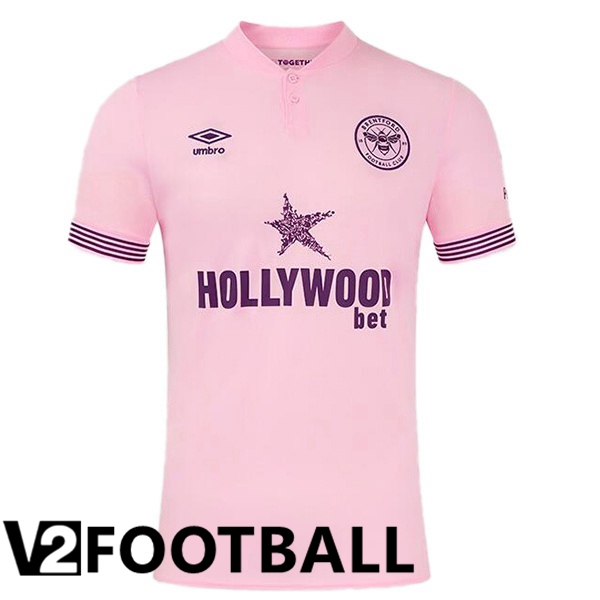 Brentford FC Away Soccer Shirt Pink 2024/2025