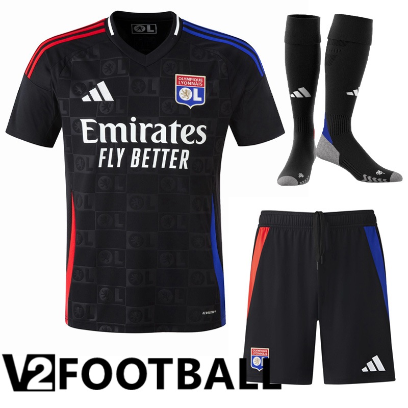 lyon OL Away kit Soccer Shirt (Shorts + Socks) 2024/2025