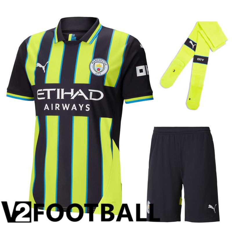 Manchester City Away kit Soccer Shirt (Shorts + Socks) 2024/2025