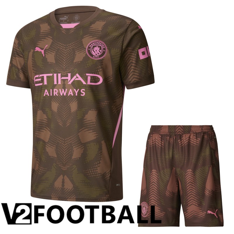 Manchester City Goalkeeper kit Soccer Shirt Brown + Shorts 2024/2025