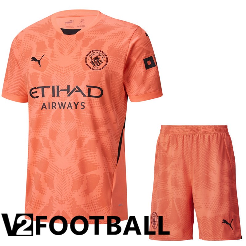 Manchester City Goalkeeper kit Soccer Shirt Pink + Shorts 2024/2025