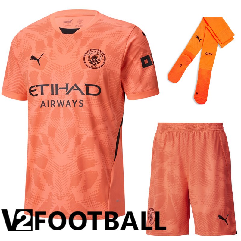 Manchester City Goalkeeper kit Soccer Shirt Pink (Shorts + Socks) 2024/2025