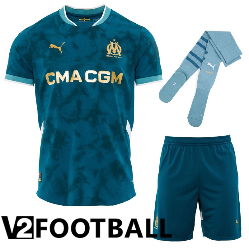 Marseille OM Away kit Soccer Shirt (Shorts + Socks) 2024/2025