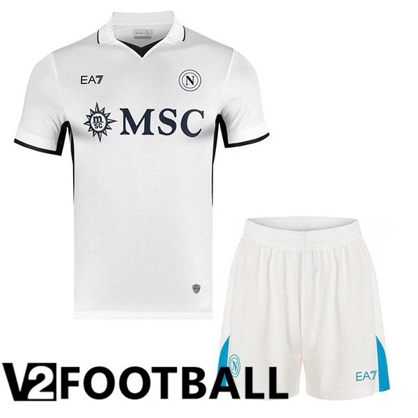 SSC Napoli Kids Away Soccer Shirt White 2024/2025