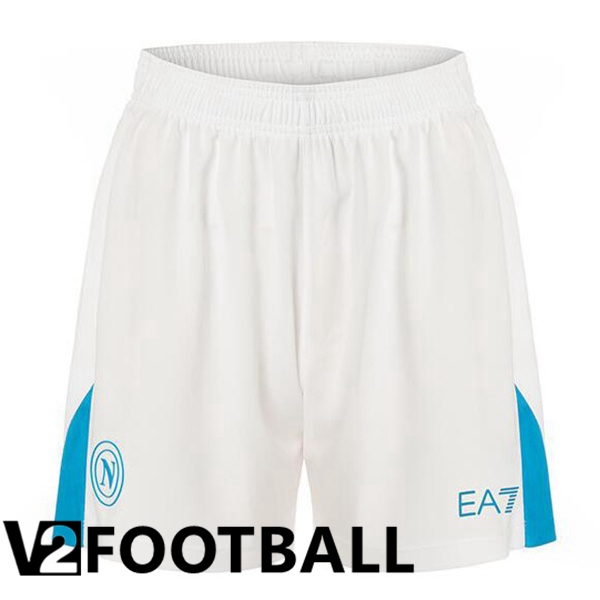 SSC Napoli Away Soccer Shorts White 2024/2025