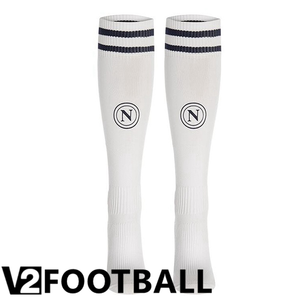 SSC Napoli Away Soccer Socks White 2024/2025