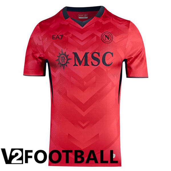 SSC Napoli Goalkeeper Soccer Shirt Red 2024/2025