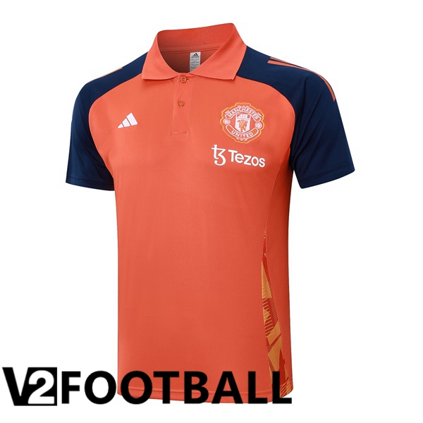 Manchester United Soccer Polo Orange 2024/2025