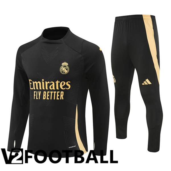 Real Madrid Kids kit Training Tracksuit Black 2024/2025