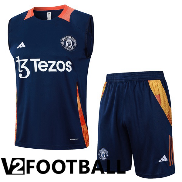 Manchester United Gilet Soccer + Shorts Blue Royal 2024/2025