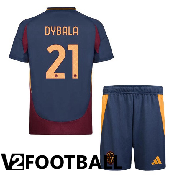 AS Rome (DYBALA 21) Kids Third Soccer Shirt Blue Royal 2024/2025