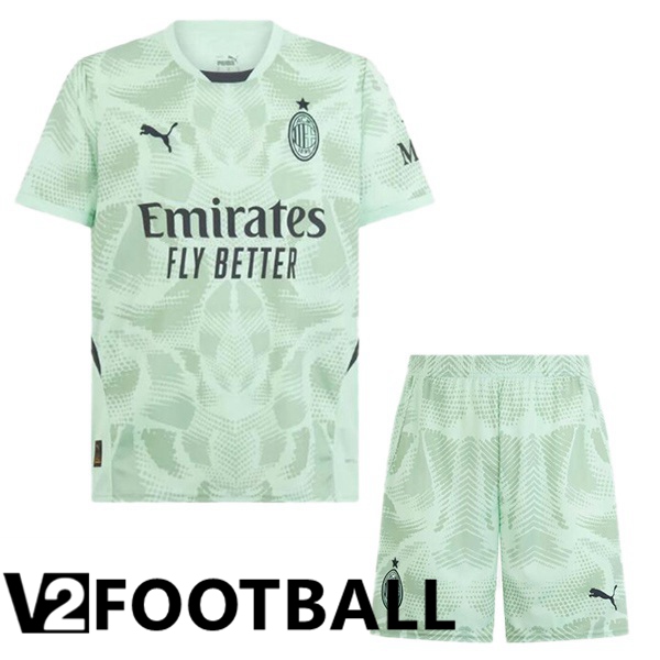 AC Milan Kids Goalkeeper Soccer Shirt Green 2024/2025