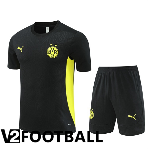 Dortmund BVB kit Training T Shirt + Shorts Black 2024/2025