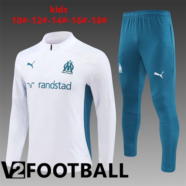 Marseille OM Kids kit Training Tracksuit White 2024/2025