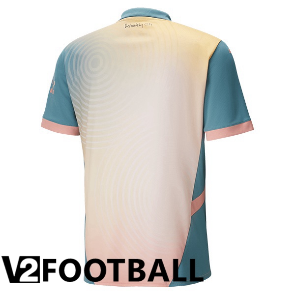 Manchester City Soccer Shirt Definitely City Yellow Blue 2024/2025